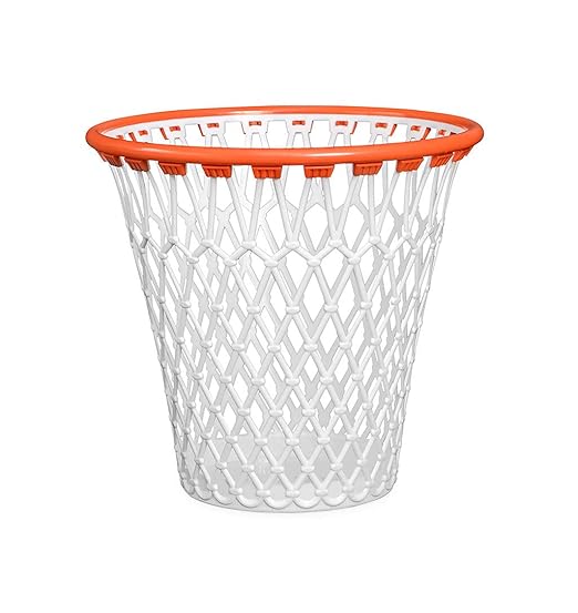 Winkee Original Basketball Wastepaper Bin Indoor Basketball Decoration Original Decoration for Children's Room Gift for Office, White/Orange, 73 x 34 x 34, Sport
