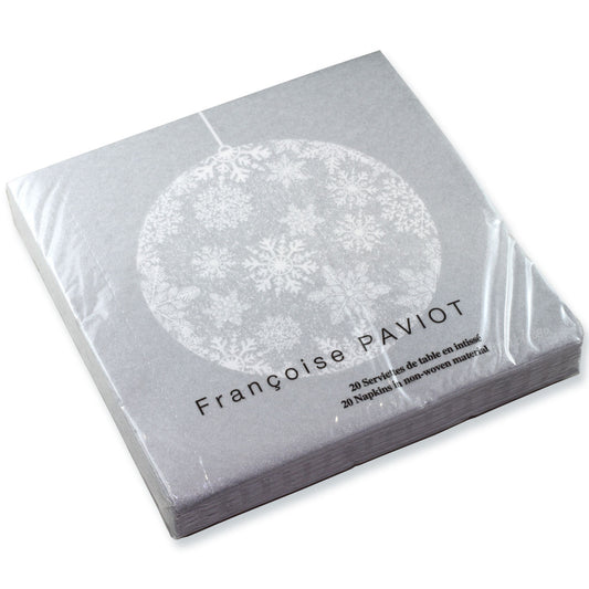 SILVER ORNAMENT COCKTAIL NAPKIN