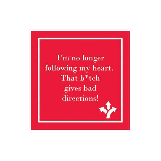 FOLLOWING MY HEART COCKTAIL NAPKIN