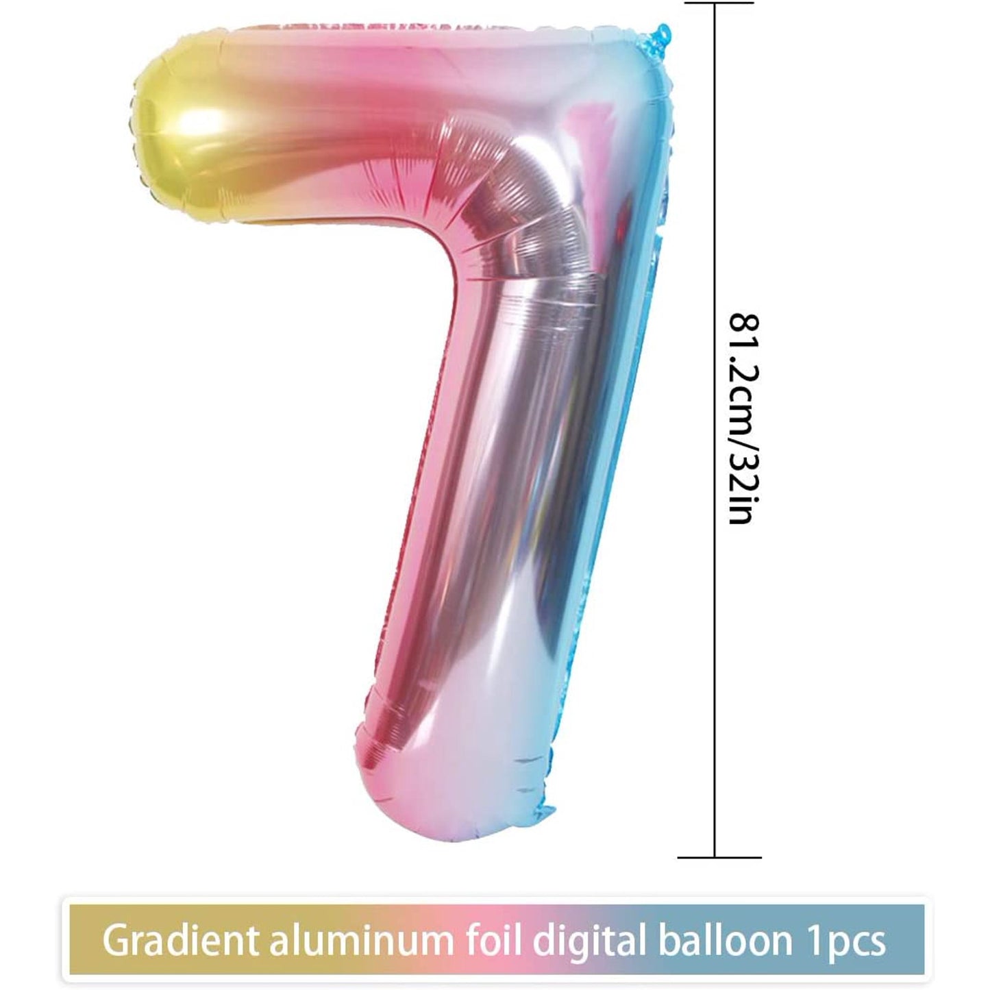 PASTEL RAINBOW NUMBER 7 JUMBO BALLOON