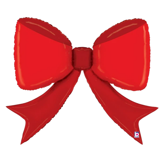 Red bow foil balloon
