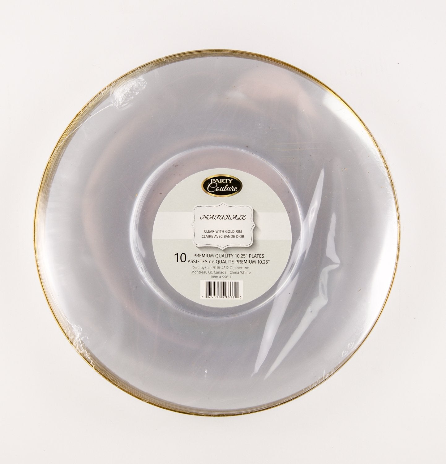 White Plastic Plate Gold Rim SIDE PLATES