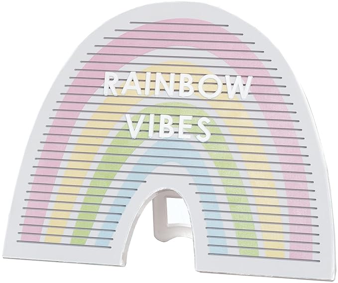Pastel Rainbow Shaped Message Board with 147 Letters and Numbers