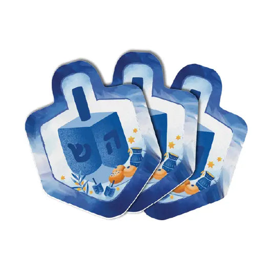 Chanukah Dreidel Shape Napkins - Blue - 10 Pack