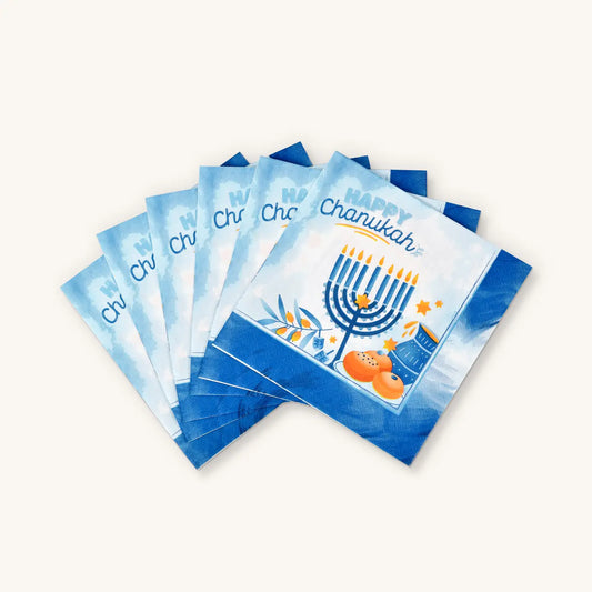 Chanukah Napkins - Blue - 20 Pack
