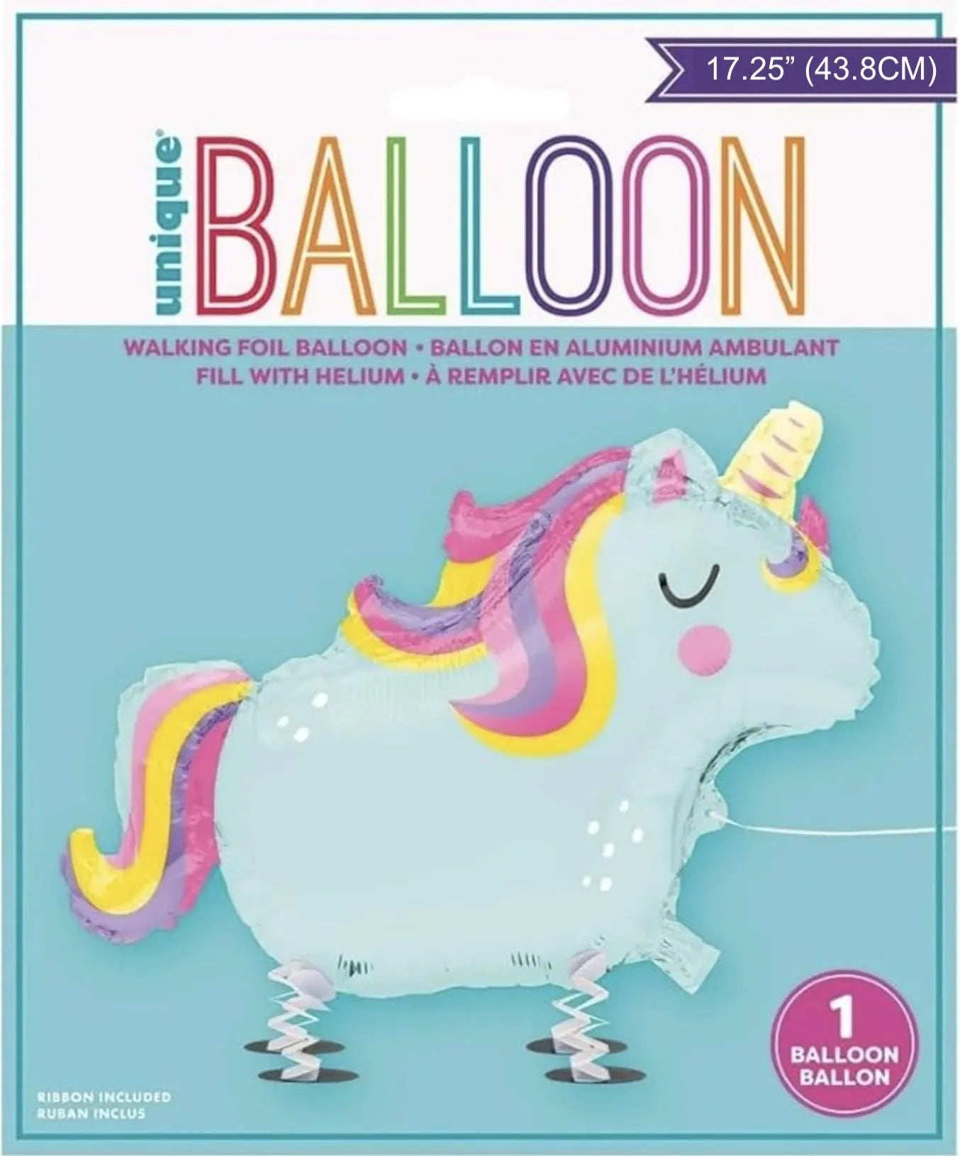 Unique party - walking foil balloon unicorn 17.25 in