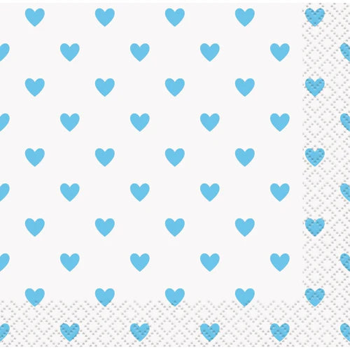 Blue hearts napkin