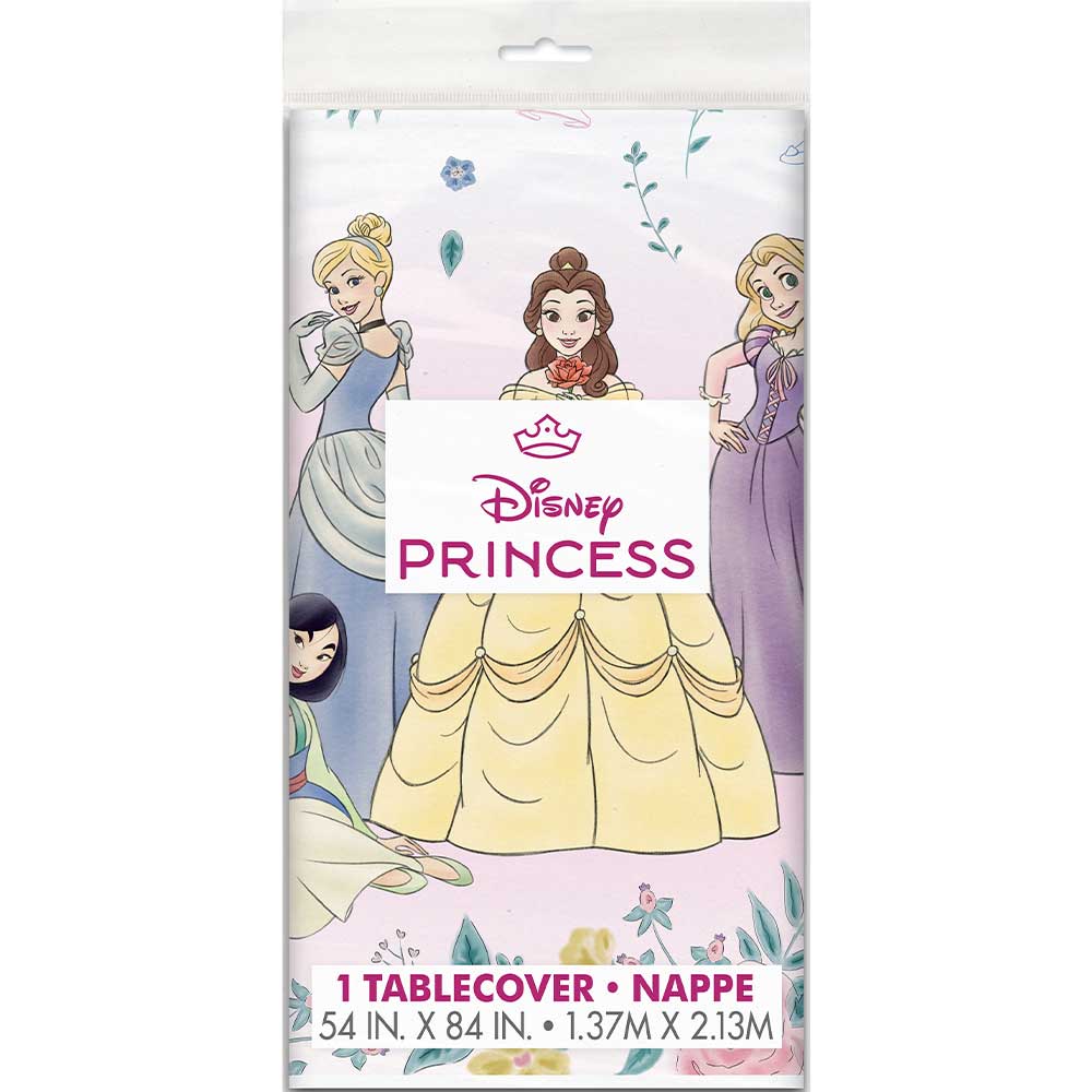 DISNEY PRINCESS RECTANGULAR PLASTIC TABLE COVER 54 INCH X 84 INCH