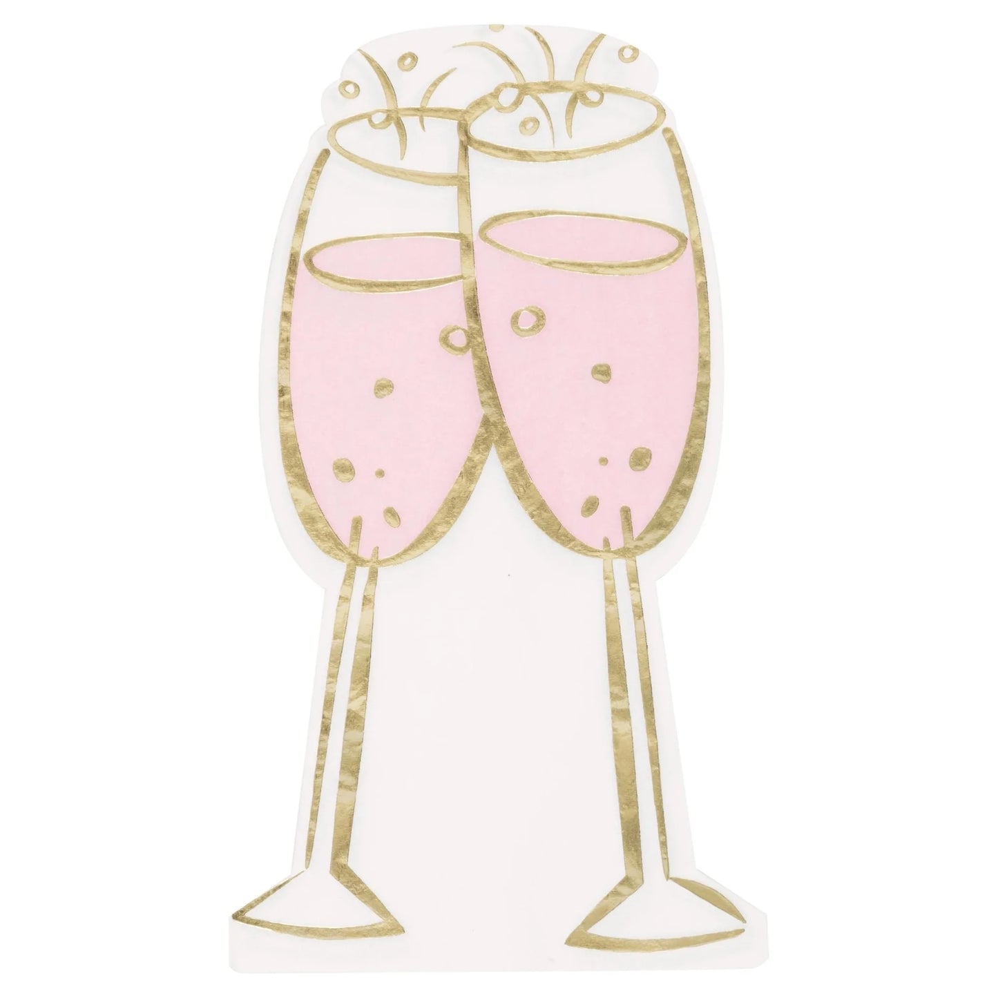 PINK CHAMPAGNE GLASS NAPKINS 16 CT