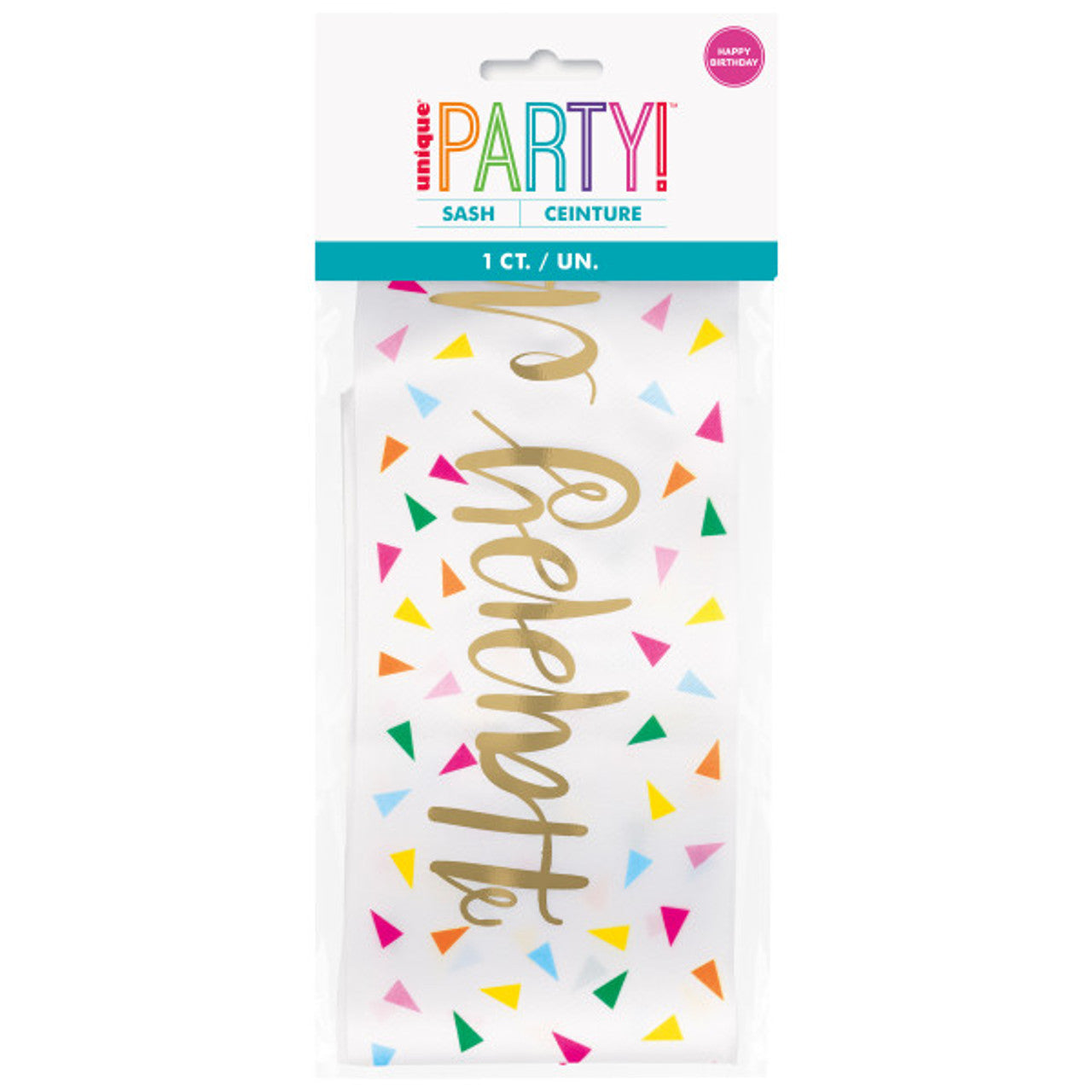 Gold Foil Stamped "Happy Birthday" Sash