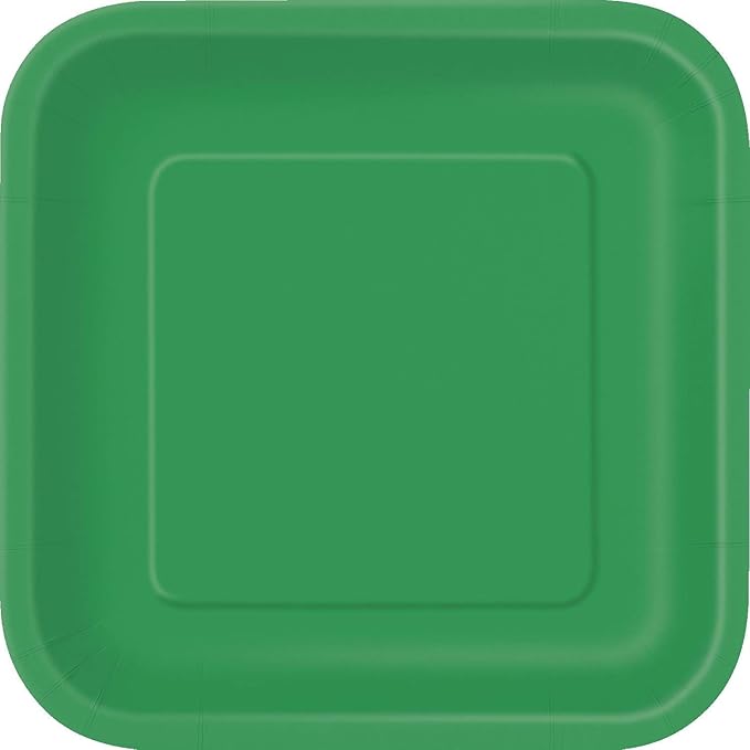 Square Emerald Green Dessert Plates, 16ct