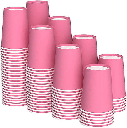 Hot pink disposable cups