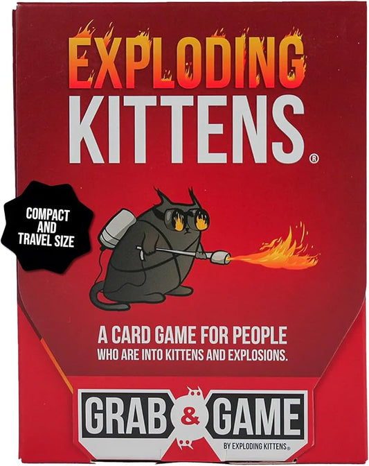 Exploding Kittens Grab & Game - Hilarious & Compact Card Game for Family and Travel