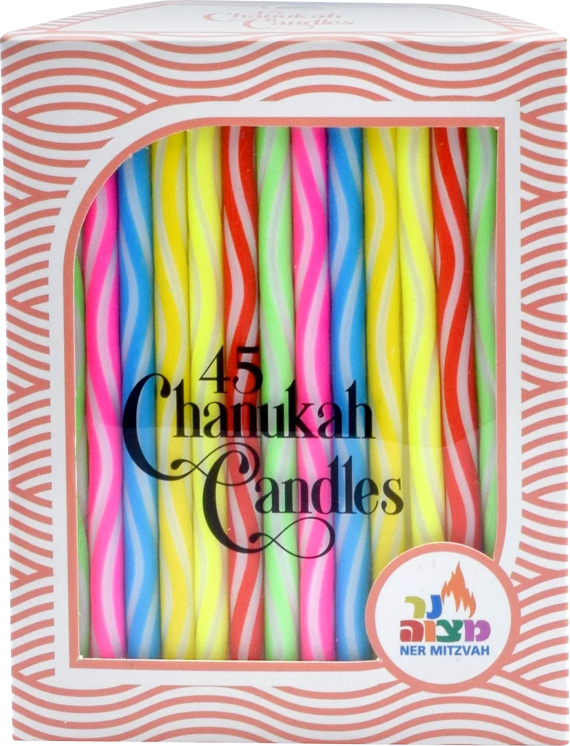 MULTICOLOR LINED CANDLES: Circular lined indentations add visual embellishment to these multicolor candles.