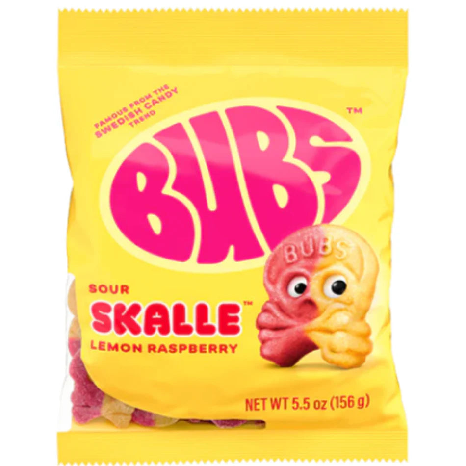 Bubs Sour Skull Lemon Raspberry 5.5oz