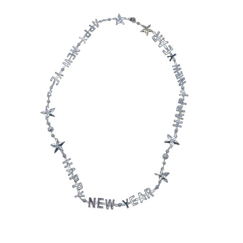 Happy New Year Bead Necklace - 6 Assorted Colors (Each)