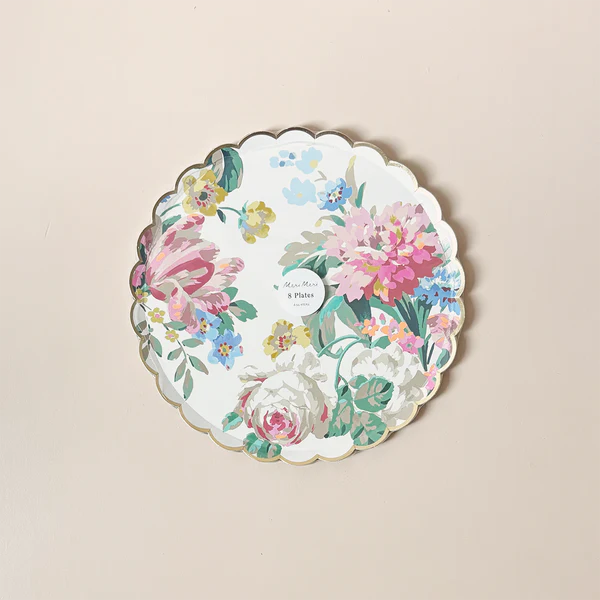 ROCOCO FLORAL PAPER PLATES LARGE