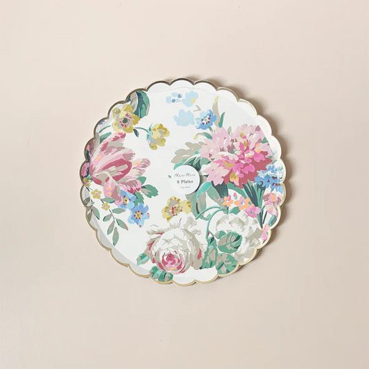 ROCOCO FLORAL PAPER PLATES LARGE