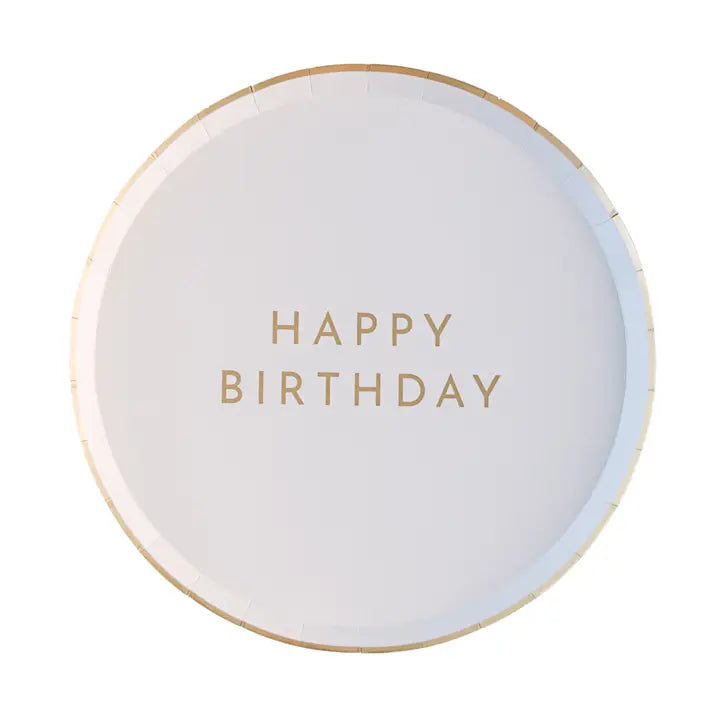 White & Gold Signature Happy Birthday Small Plates