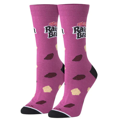 Kellogg’s Raisin Bran cereal Prints Crew Socks size 6-12 Men's unisex novelty