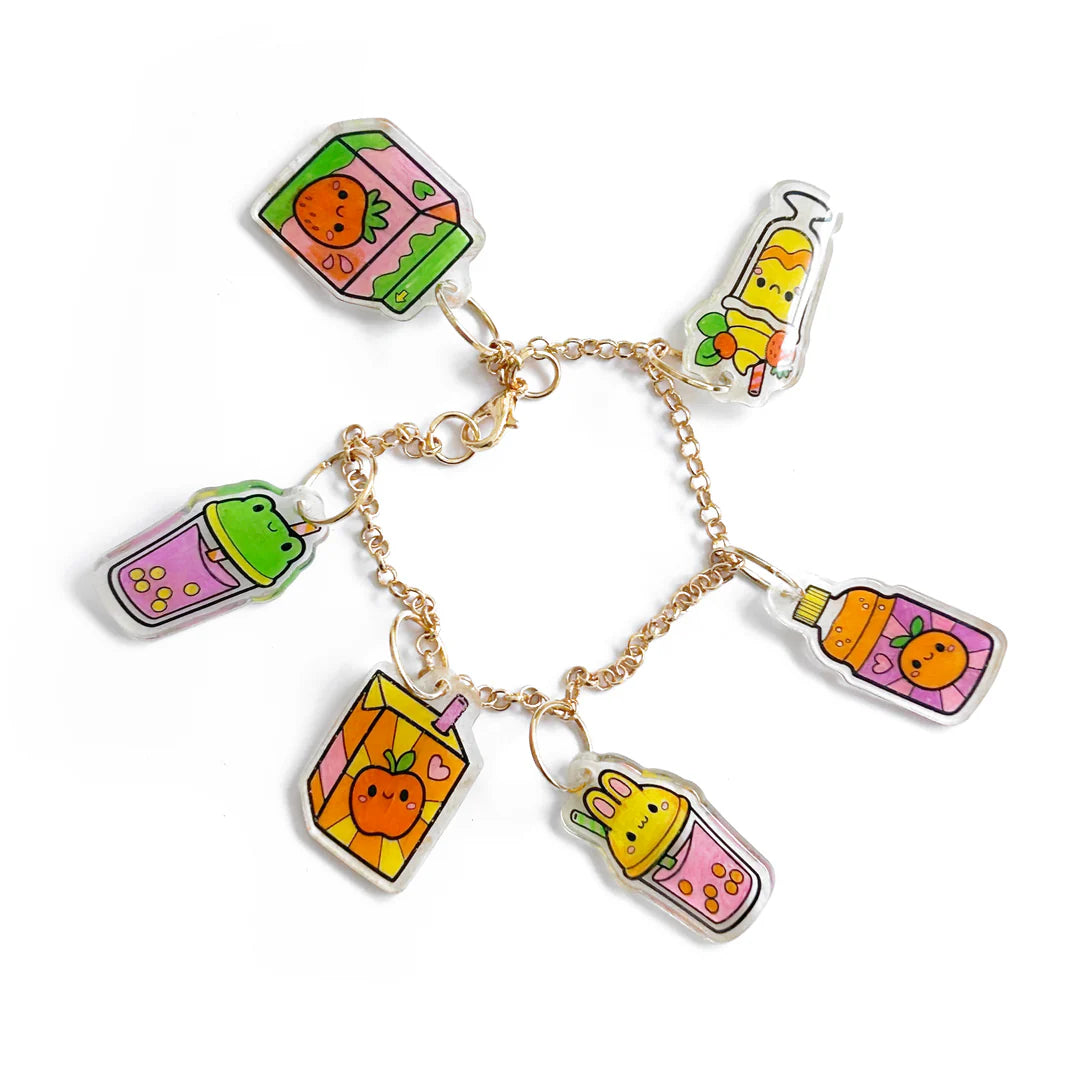 Shrinkorama Charm Bracelet- Kawaii Drinks