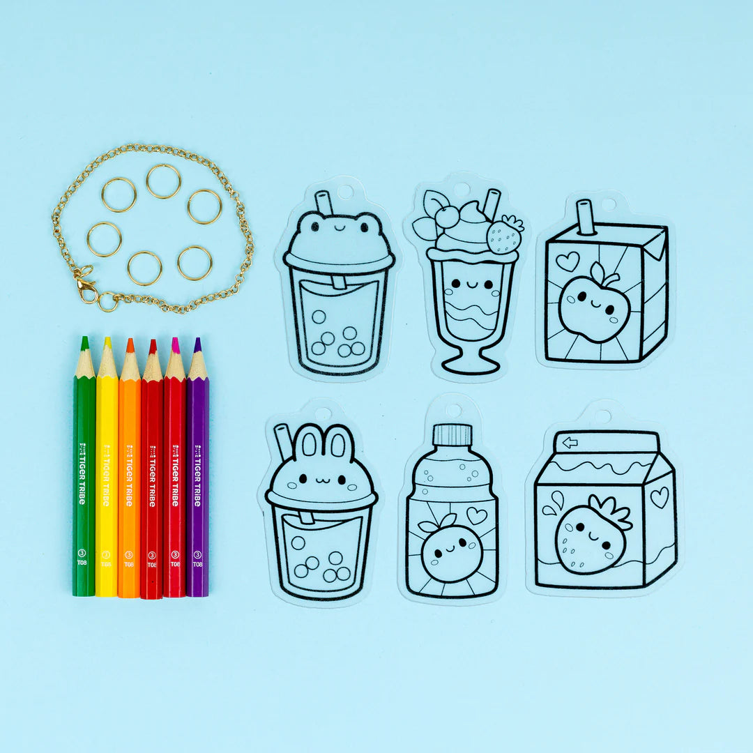 Shrinkorama Charm Bracelet- Kawaii Drinks