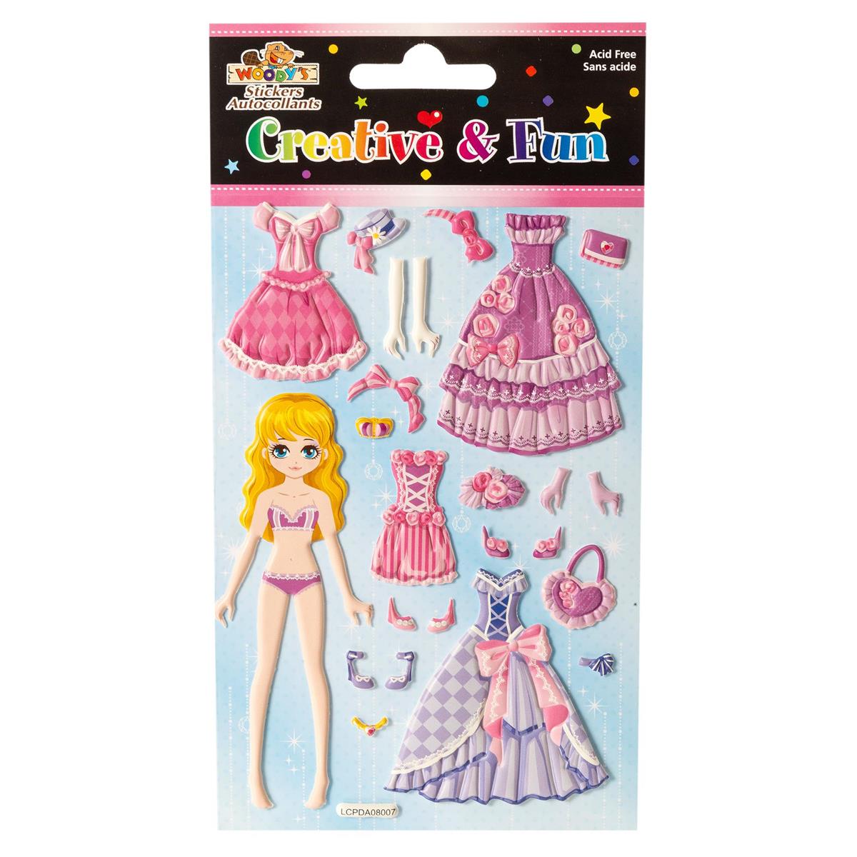 Girl Puffy Stickers