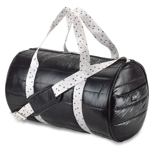 Black Puffer Duffle with Twinkle Star Strap