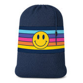 Retro Stripes Happy Face Mesh Laundry Bag