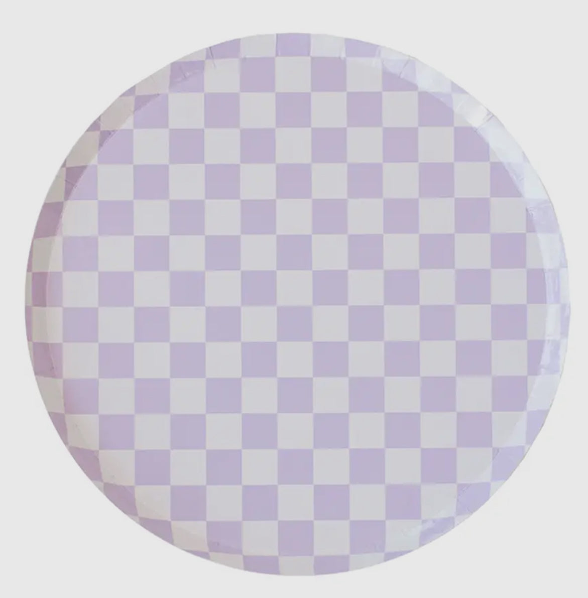 Purple Checkered Dinner Plate