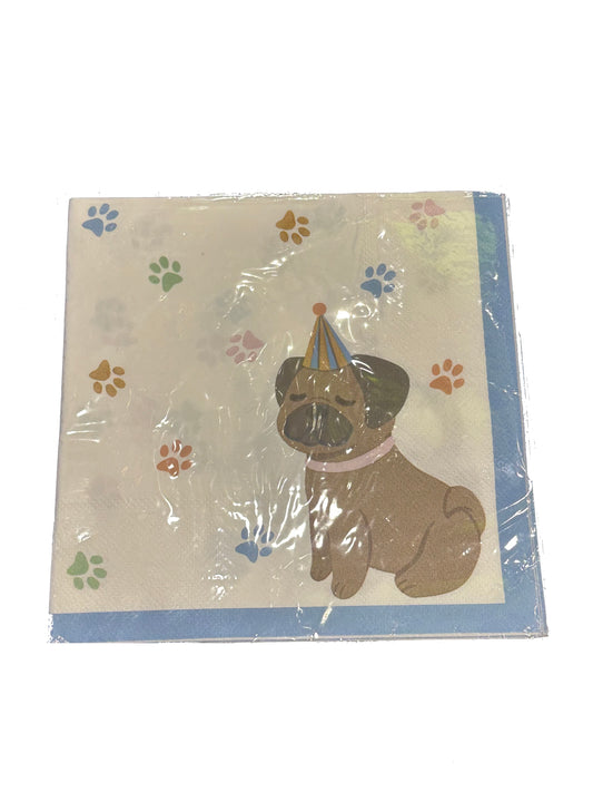 Pug Paw Lunch Napkins
