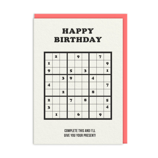 Happy Birthday Sudoku Greeting Card