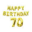 Happy Birthday GOLD balloon streamer