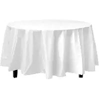White Round Tablecloth