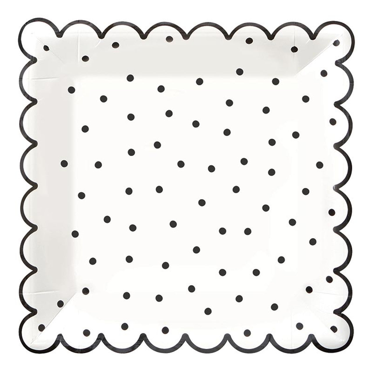 Polka Dot Scalloped Paper Plates
