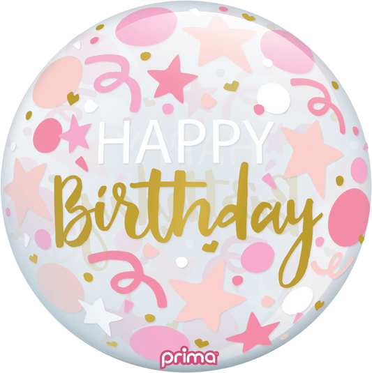 Happy Birthday Stars Pink Orb