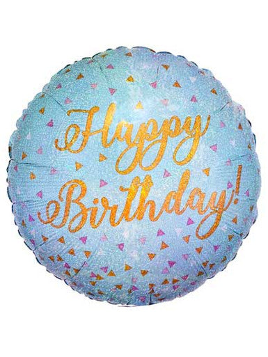 Blue Confetti Holographic Balloon