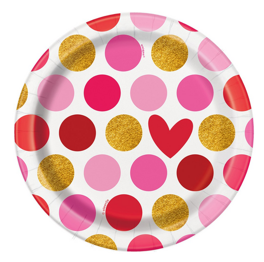 Gold Happy Valentine's Dessert Plate
