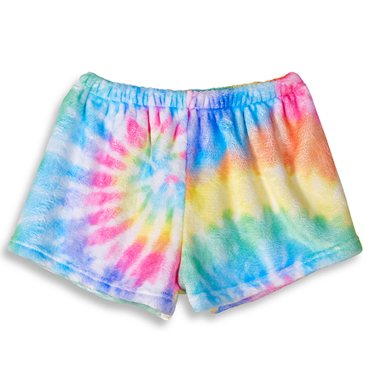 Pastel Delight Tie Dye Plush Shorts