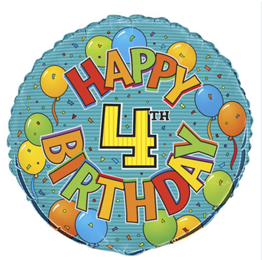 Happy 4th Birthday Balloon