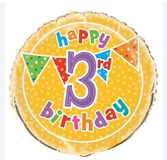 Happy 3rd Birthday Balloon