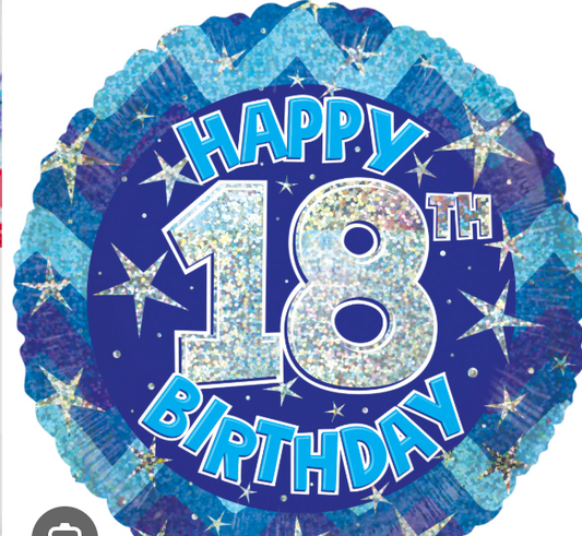 Blue Happy 18th Birthday Balloon