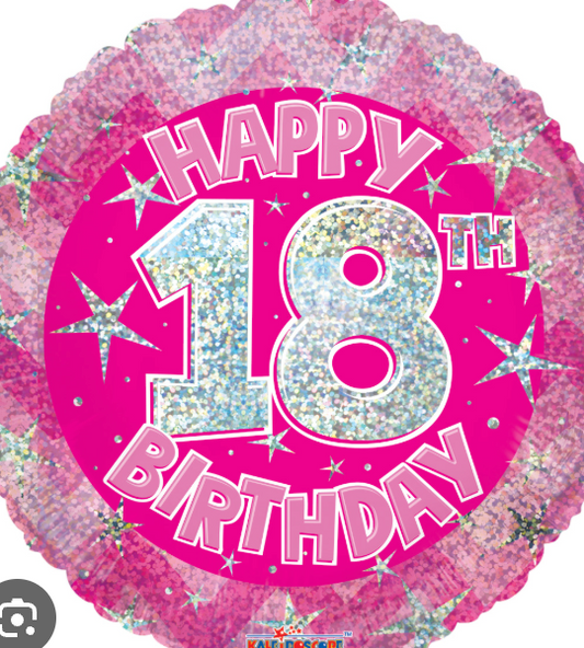 Pink Happy 18th Birthday Balloon