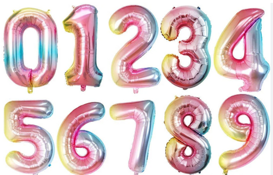 Rainbow Number Balloon