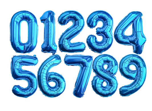 Blue Number Balloon