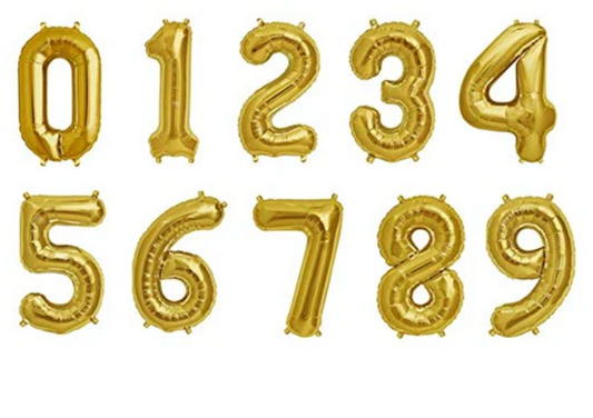 Gold Number Balloon
