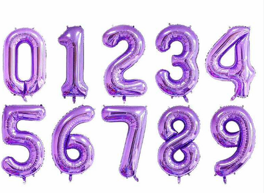 Purple Number Balloons