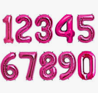 Pink Number Balloon