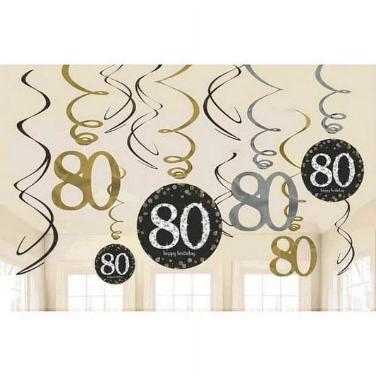 80th birthday swirl decorations