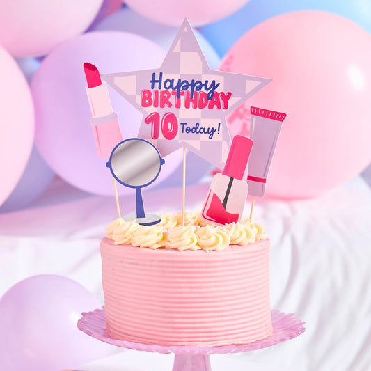 Pamper Party 'Happy Birthday' Card Cake Topper